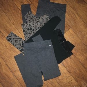 4 pair of PINK leggings